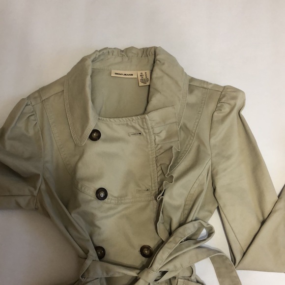 DKNY Belted Trench Peacoat Khaki Color Size M - Picture 7 of 11